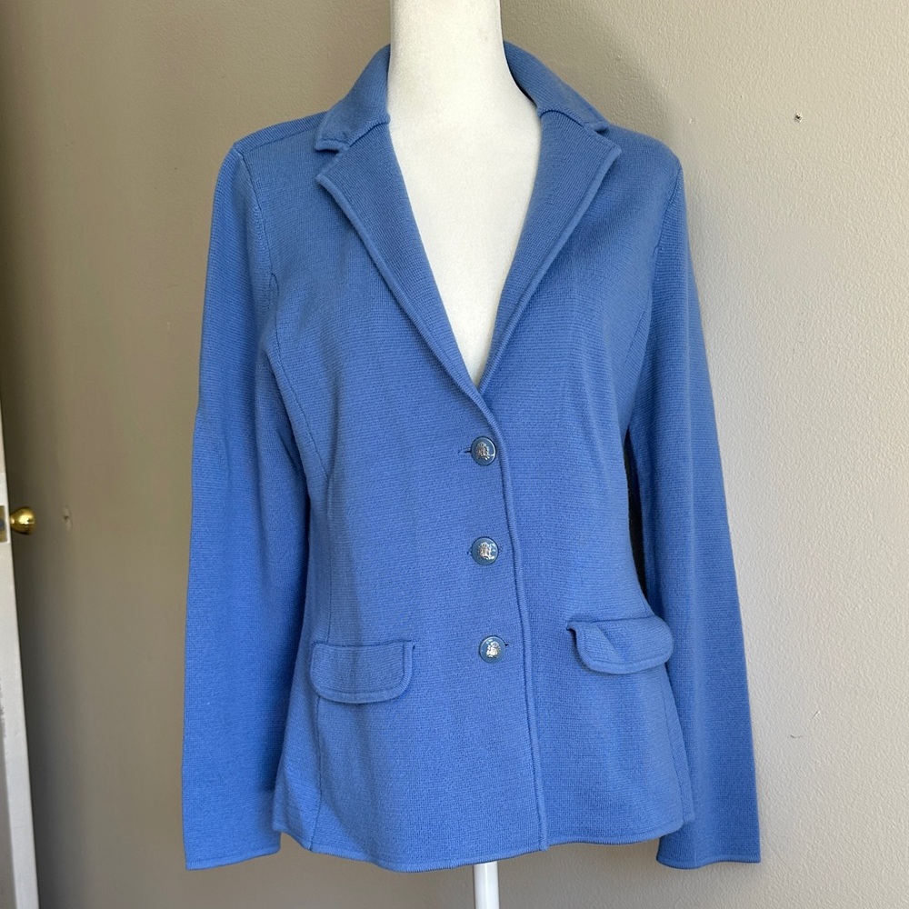 Talbots Classic Blue Women's Knit Blazer